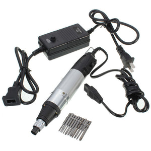 800 DC Powered Electric Screwdriver + Small Power Supply + 10 Bits  Hand-tools