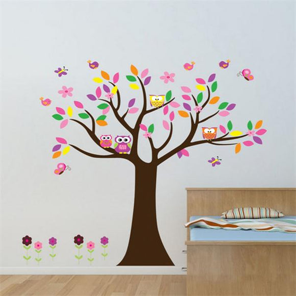 New Owl Wall Stickers Tree Butterfly Decor Mural Nursery Vinyl Art home Decal