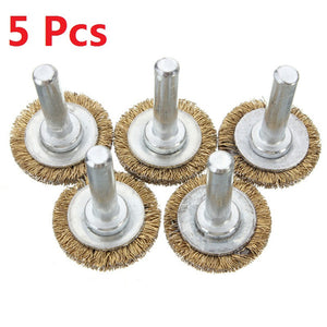 5Pcs 25mm Brass Wire Wheel Brushes Polishing Dremel Accessories for Rotary Tools