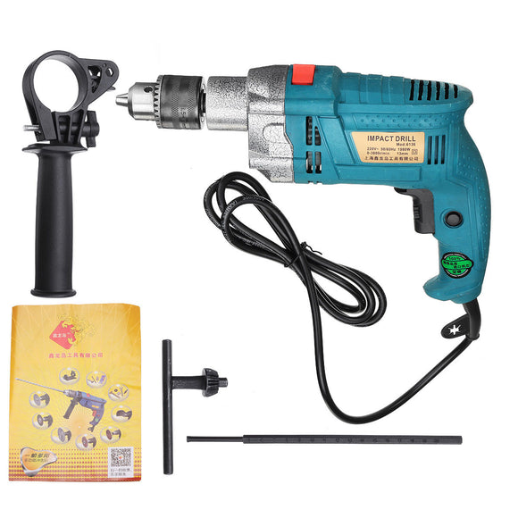 1980W 3800rpm Electric Impact Drill 360 Rotary Skid-Proof Handle With Depth Measuring Scale Spinal Cooling System Hand Tool