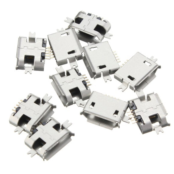 10Pcs Micro USB Female 5Pin 1.0 SMT Type B Socket Solder Connector