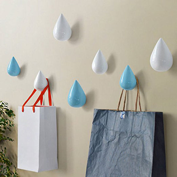 Honana BS-439 Creative Water Droplets Hook Solid Wooden Coat Cap Hooks for Hanging Storage