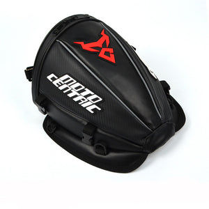 Motocentric Waterproof Motorcycle Leather+Carbon fibre Reflective Tail Bag Travel Tank Bag Saddlebags