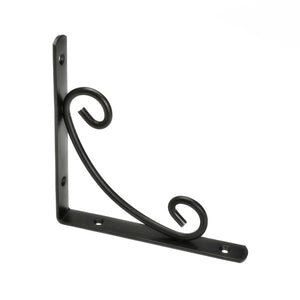 5.9 Inch Vintage Cast Iron Wall Shelf Bracket Rack Black Antique Curl Pattern Home DIY