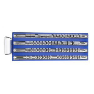 80pcs Socket Tray Rack 1/4 Inch 3/8 Inch 1/2 Inch Snap Rail Tool Set Organizer Blue