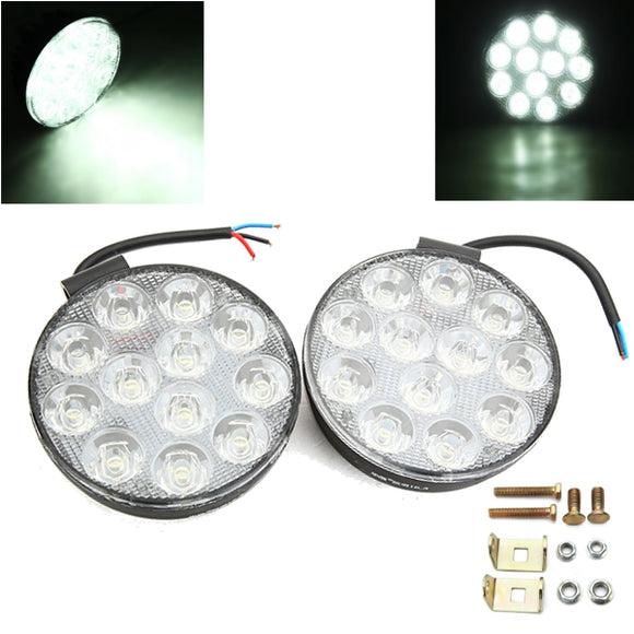 2pcs 5inch 12-80V 12 LED Hi/Lo Fog Spot Lightt Headlight  Aluminum for Motorcycle Car