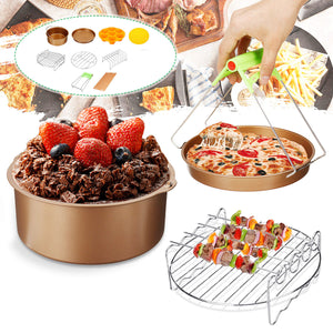 10stk/sett7tommer Non-stick Air Fryer Tilbehr Cake Baking Pot BBQ Grill Pizza Pan