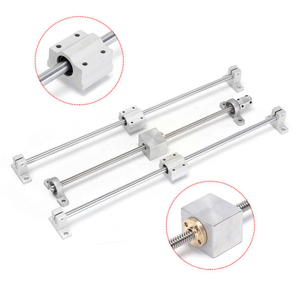 Machifit 13pcs 400mm CNC Parts Optical Axis Guide Bearing Housings Aluminum Rail Shaft Support