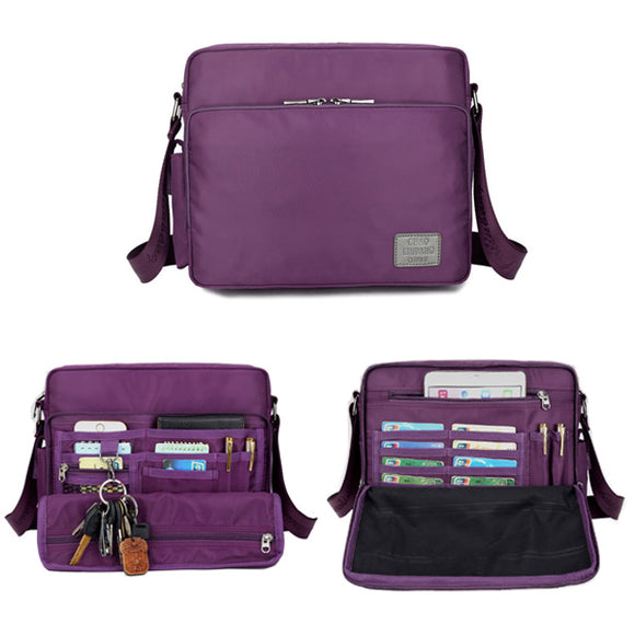 Waterproof Nylon Messenger Bag Multifunction Capacity Leisure Crossbody Bag