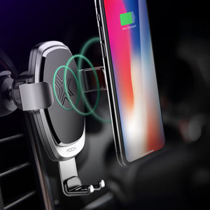 Qi Wireless 360 Gravity Car Fast Charger Mount Holder for iPhone X 8 for Samsung Note 8