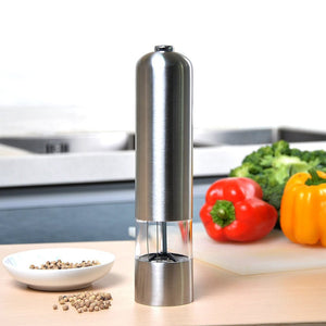 MIUK Electric Salt and Pepper Grinder Pepper Shaker Mill Kitchen Adjustable Stainless Steel Battery