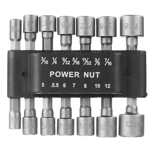 9/14pcs Socket Wrench Set 1/4 Inch Hex Shank Screw Pneumatic Wind Batch Heads Driver