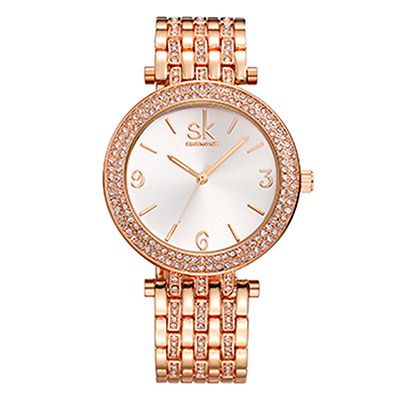 SK K0011 Luxury Women Crystal Bracelet Watches Accessories Ladies Waterproof Quartz Wirstwatches