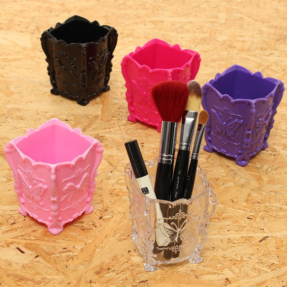 Butterfly Makeup Storage Case Brush Lip Stick Pen Holder Organizer Decorative Box Cosmetic Container