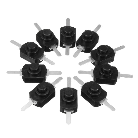 Excellway 10Pcs 1A 30V DC 250V Black Latching On Off Mini Push Button Switch