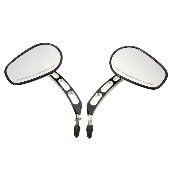 Edge Cut Rearview Side Mirrors Black For Harley Sportster Softail Touring Dyna