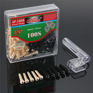 100pcs Guitar String Bridge Pins Cones Repair Kit Winder With Box