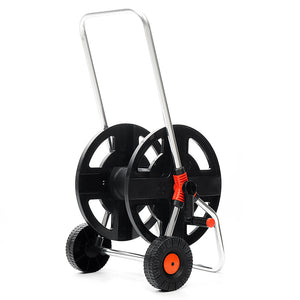 Garden Hose Cart 2 Wheel Garden Hose Reel Cart Holds 1/2 Inch 45m Hose Winding Tool Pipe Storage Cart