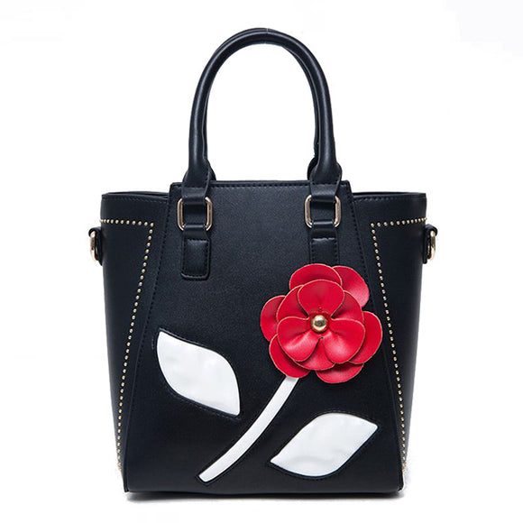 Women Retro Rose PU Leather Crossbody Bag Shoulder Bag