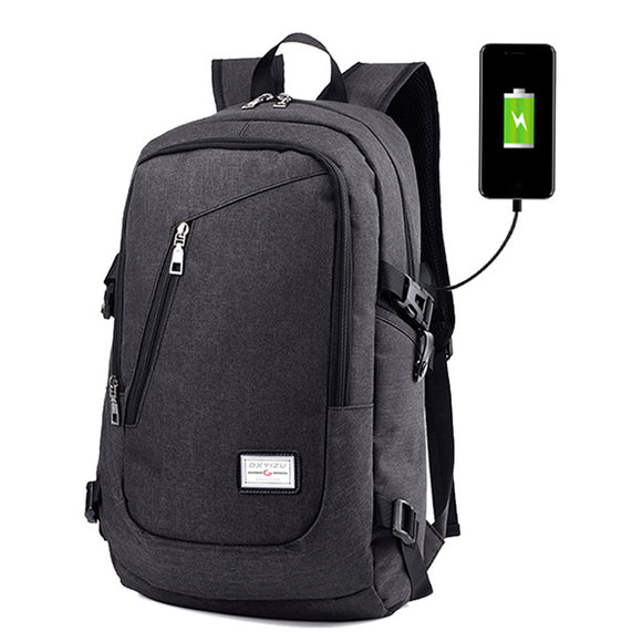 Men Multi-function Daily Rucksack 15 inch Laptop Backpack with USB Charging Port