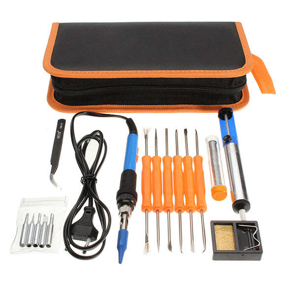 220V 60W Adjustable Temperature Welding Solder Soldering Iron Tool Kit