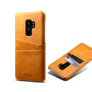 Premium Cowhide Leather Card Slot Case For Samsung Galaxy S9 Plus