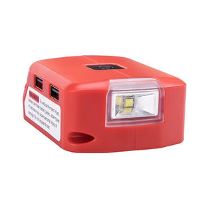 Adapter LED Light Working Lamp Flashlight Torch USB Mobile Phone Charger DC 12V Output For 18V Li-ion Battery M18