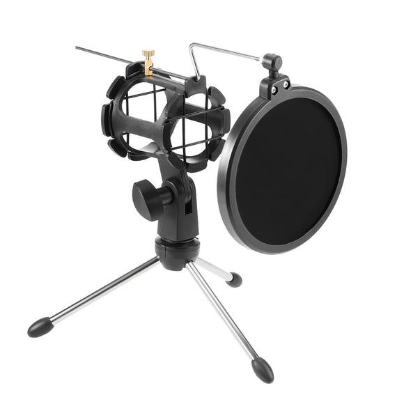 YALI PS-05 Adjustable Studio Condenser Microphone Stand Desktop Tripod Windscreen Filter Cover