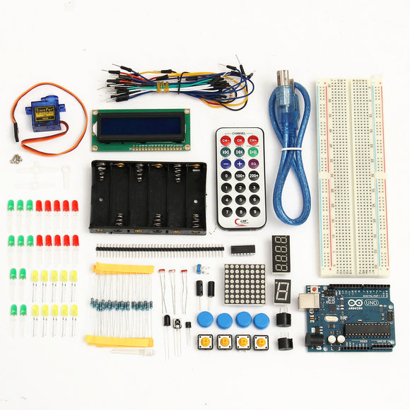 Basic Starter Learning Kit UNO R3 1602LCD Sensor Breadboard For Arduino