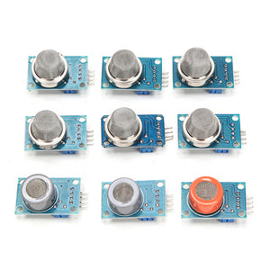 9Pcs MQ2 MQ-3 MQ-4 MQ-5 MQ-6 MQ-7 MQ-8 MQ-9 MQ-135 Gas Sensor Module For Arduino