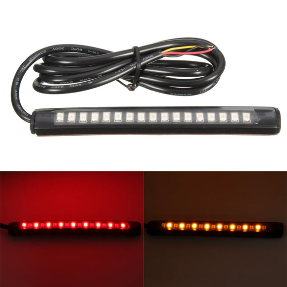 17LED Motorcycle Car Flexible Tail Light Strip Brake Stop Turn Signal Waterproof