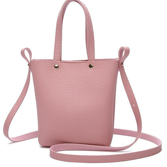 Women PU Leather  Candy Color Small Handbag Phone Bag Shoulder Bag Crossbody Bag