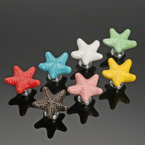 Star Ceramic Furniture Knobs Drawer Cabinet Cupboard Pulls Handle for Kids Bedroom