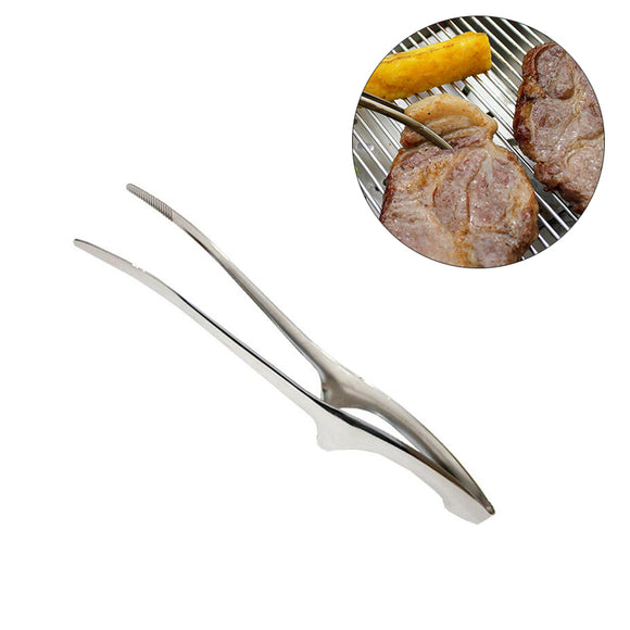 BBQ Food Tongs Stainless Steel Food Clip Vegetable Clip Clamp Camping Kitchen Barbecue Tools