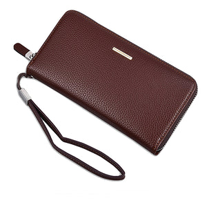 12 Card Slots Men PU Leather Long Wallet Casual Business Purse Card Holder Phone Bag Cluthes Bag