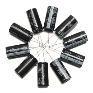 50pcs 100uF 450V 105C Radial Electrolytic Capacitor 18x35MM