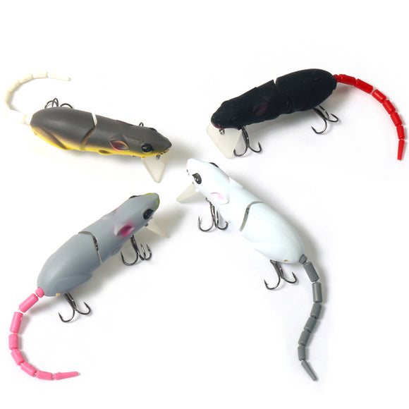 WS-N-027 1pc 15.5g 85mm Artificial Mouse Fishing Lure Swimbait 2 Segment Bait Lifelike Rat Lure For