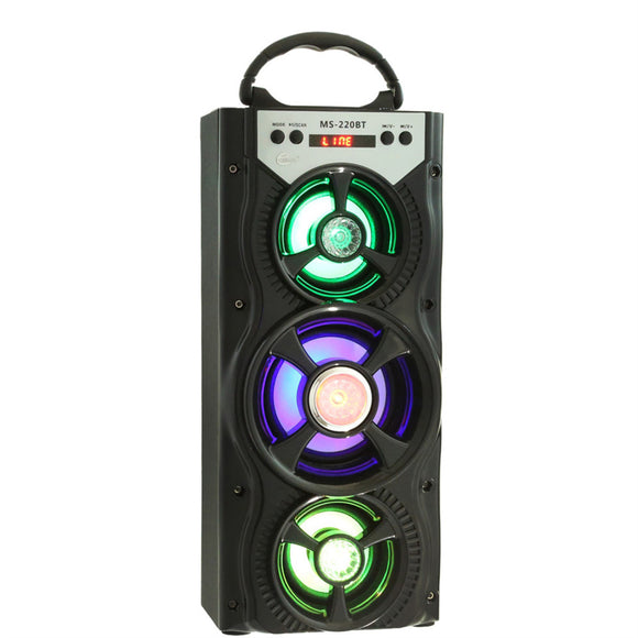 MS-222BT Wireless Bluetooth Square Dancing LED Speaker With FM Radio AUX USB TF Card Slot