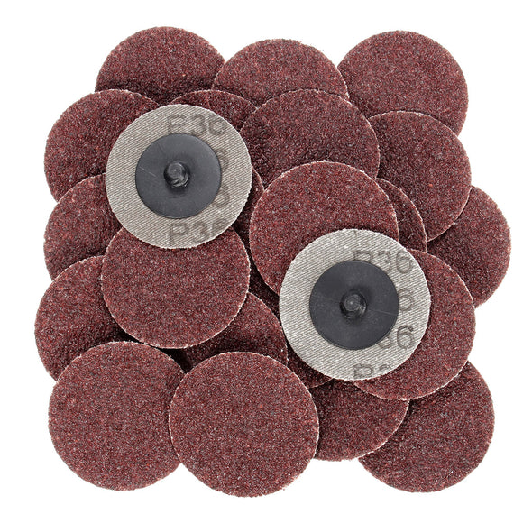 25pcs 2 Inch 36 Grit R-Type Abrasive Sanding Discs Roll Lock Sanding Pads