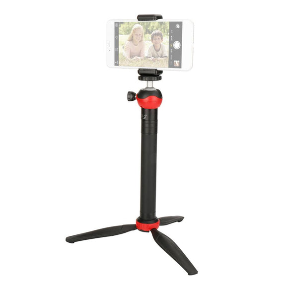 Ulanzi U-Mini Red Detachable Ballhead Tripod with Adjustable Extension Stick Phone Clip