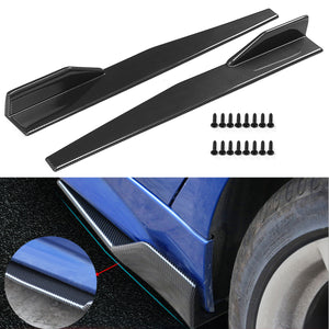 Pair Carbon Fiber Modified Car Side Skirt Rocker Splitters Diffuser Winglet Wings Bumper Protector 86CM Universal