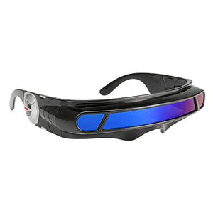 Futuristic Sunglasses Mirrored Narrow Lens Wrap Visor Robot Costume Wrap Glasses