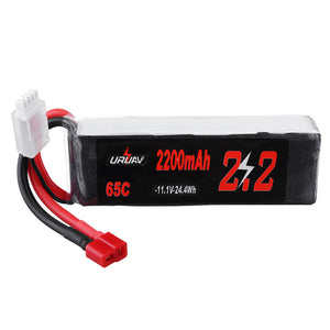 URUAV 11.1V 2200mAh 65C 3S Lipo Battery T Plug for RC Quadcopter Airplane