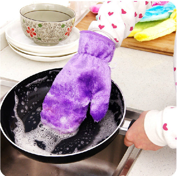 Kitchen Non Stained Cleaning Glove Dishes Winter Waterproof Fiber Housework Protective Hands Tool