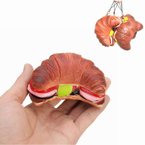 Squishy Crossiant Bread Toy Sandwich Squeeze Slow Rising Gift Decor