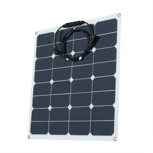 50W 12V DC Semi-Flexible Front Connection Monocrystalline Silicon Solar Panel with Alligator Clip