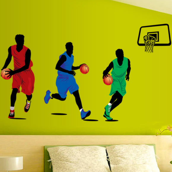 Playing Basketball Sports Wall Decal Removable Home Room Decor Art Wall Sticker Wallpaper