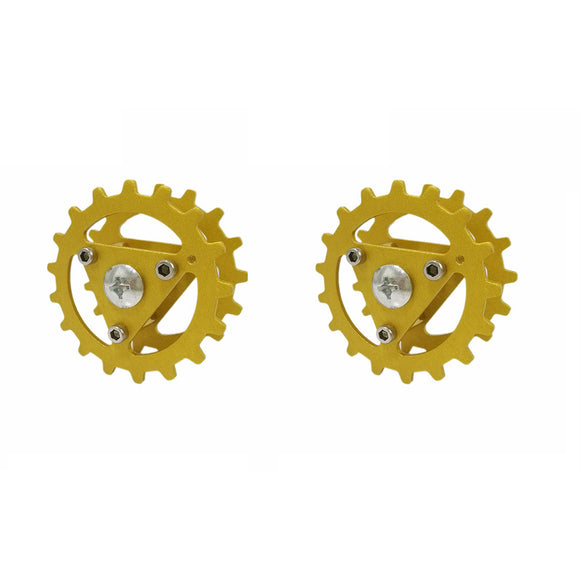 2Pcs Golden Metal Driving Wheels Track Slave Wheel 6mm Inside Diameter for Smart Tank Car