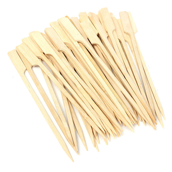 30Pcs 20cm BBQ Bamboo Skewers Wooden Grill Sticks Meat Food Long Skewers Barbecue Grill Tools