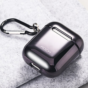 Rock Plating Dust-proof Earphone Protective Case With Anti-lost Hook For Apple AirPods 2017 / Apple AirPods 2019